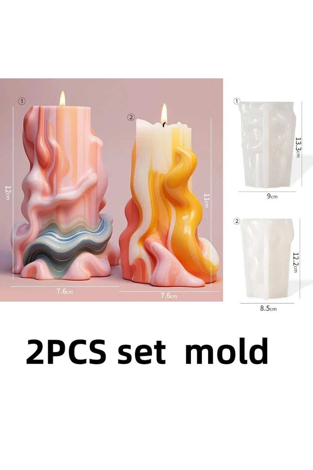 Bubble Groove Candle Mold Set