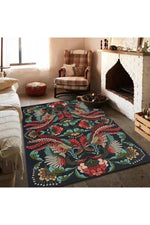 Midnight Bloom Botanical Rug