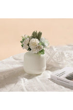 Rosy Charm Ribbed Vase