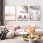 Pink Seascape Canvas Poster