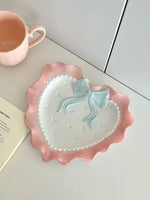 Pastel Bow Heart Plates