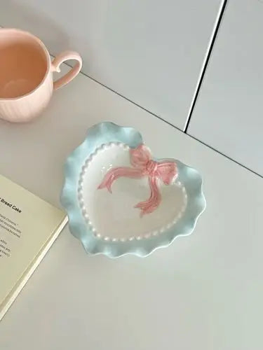 Pastel Bow Heart Plates