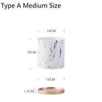 Marble Gold Leaf Plant Pot Set