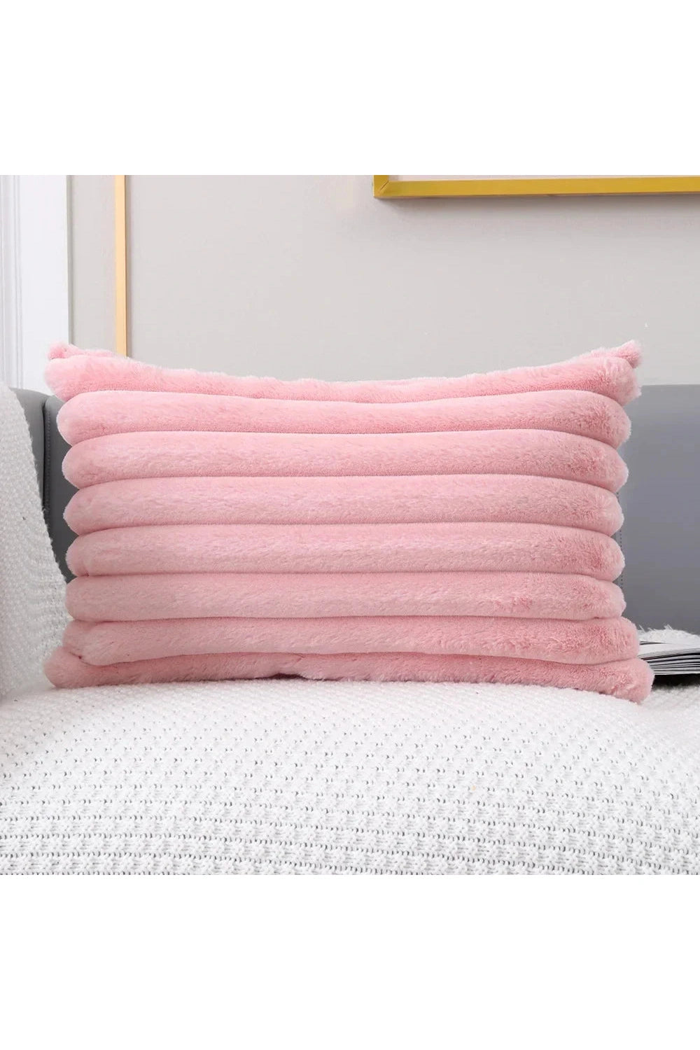 Soft White Plush Pillow Case