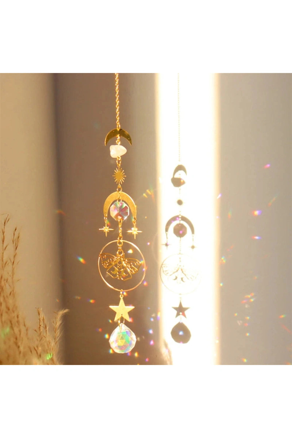 Golden Butterfly Prism Suncatcher