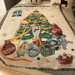 Vintage Christmas Tree Throw Blanket