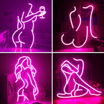 Pink Lady Wine Neon Sign