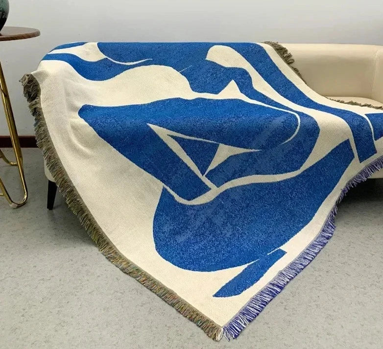 Abstract Blue Muse Blanket