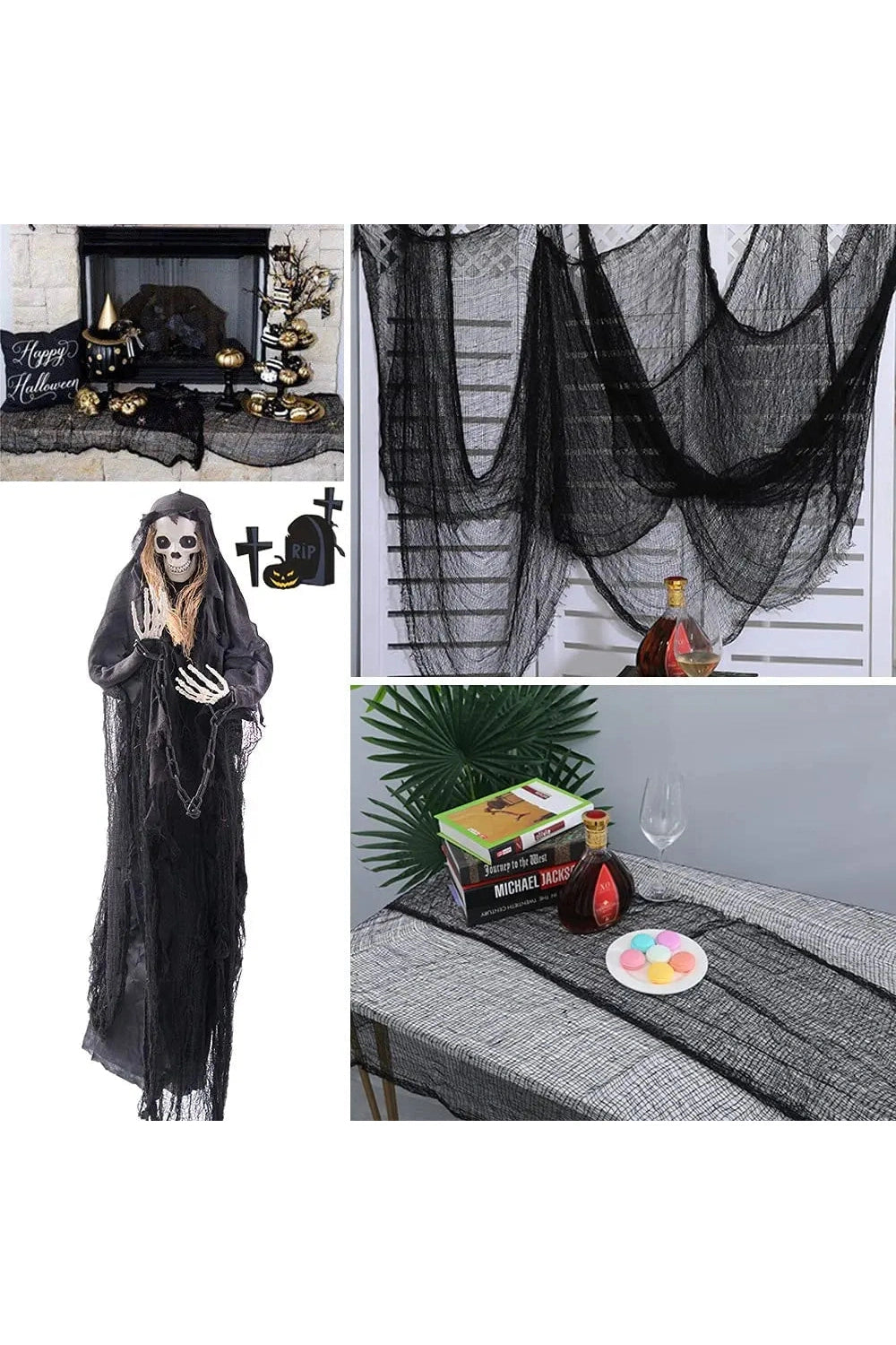 Gothic Cobweb Halloween Hanging Cloth