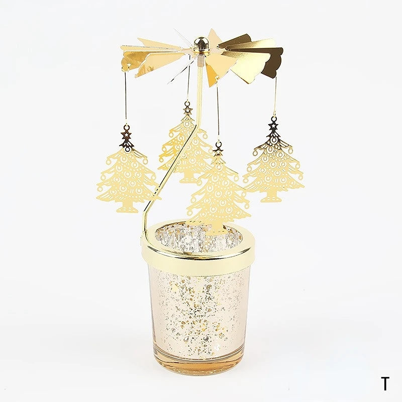 Romantic Rotating Snowflake Candle Holder