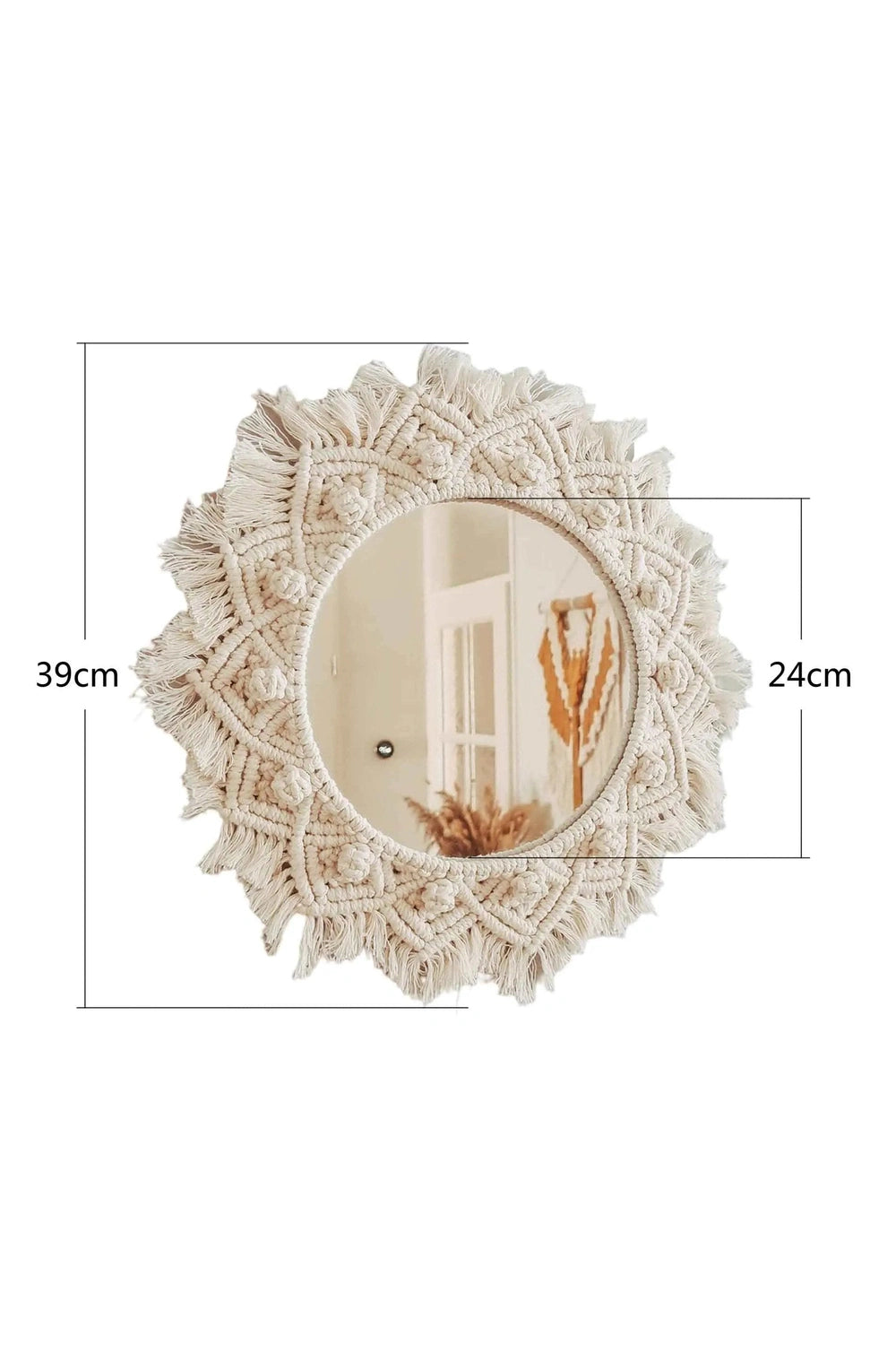 Boho Macrame Wall Hanging Mirror