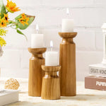 Rustic Haven Wooden Candle Holders