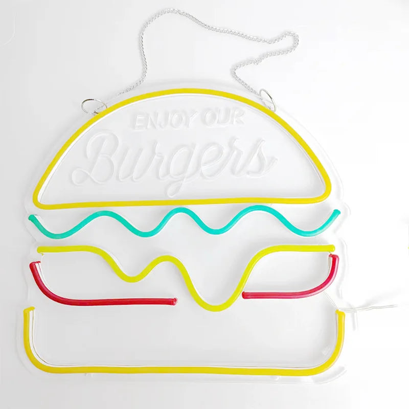 Neon-Fast-Food-Schilder