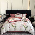 Nordic Orange Floral Bedding Set