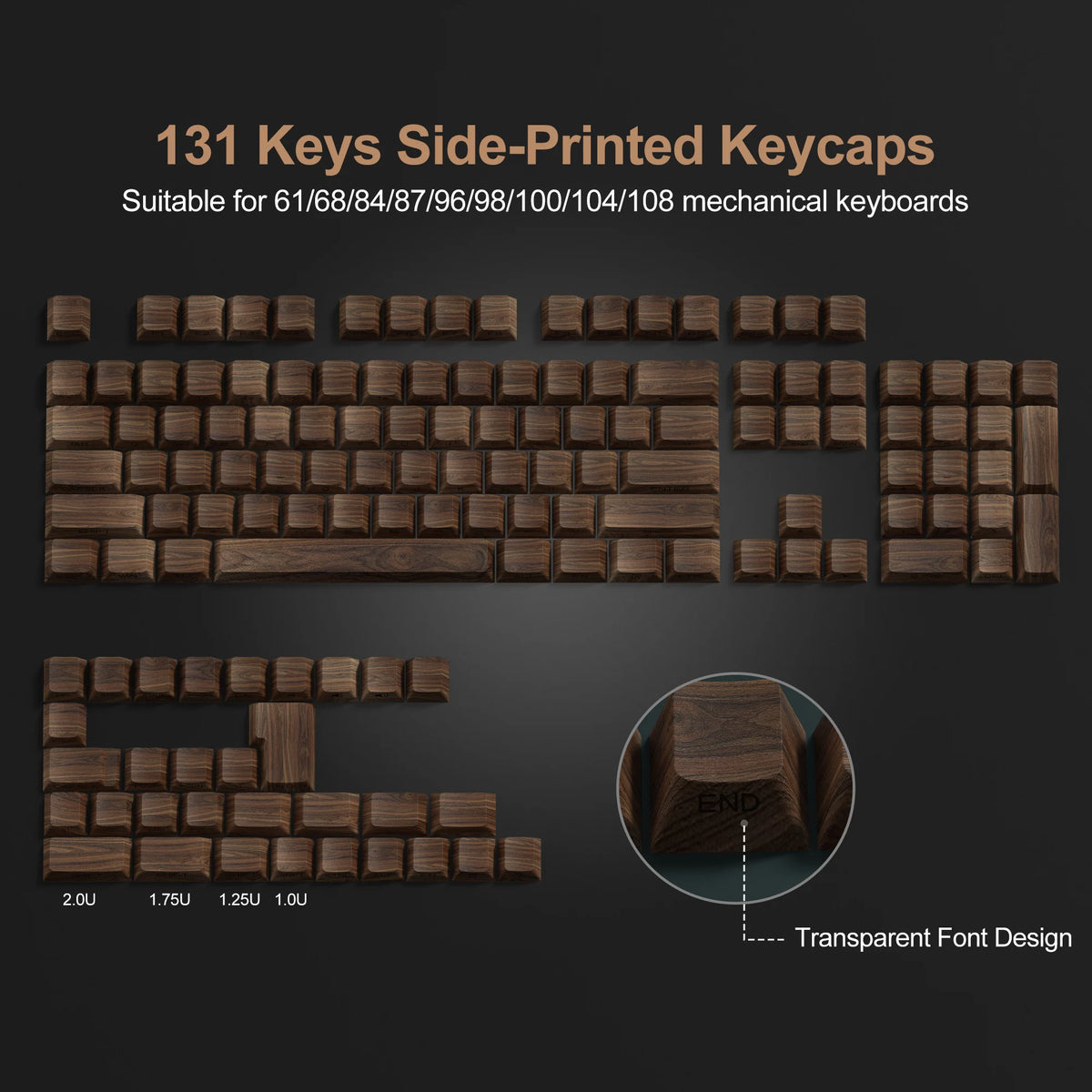 Wooden Pattern RGB Keycaps