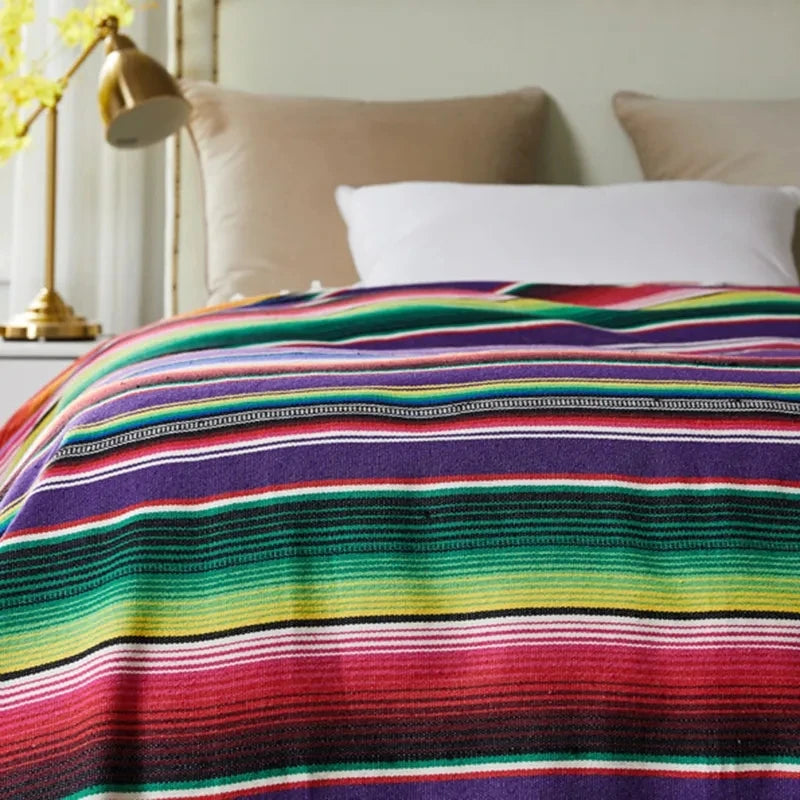 Colorful Mexican Serape Blanket