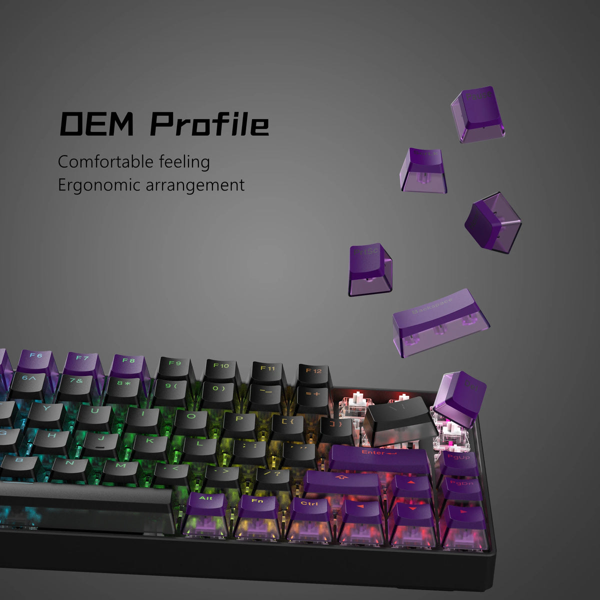 Black Purple PBT Keycaps