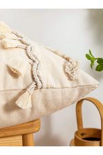 Beige Tassel Boho Pillow Case