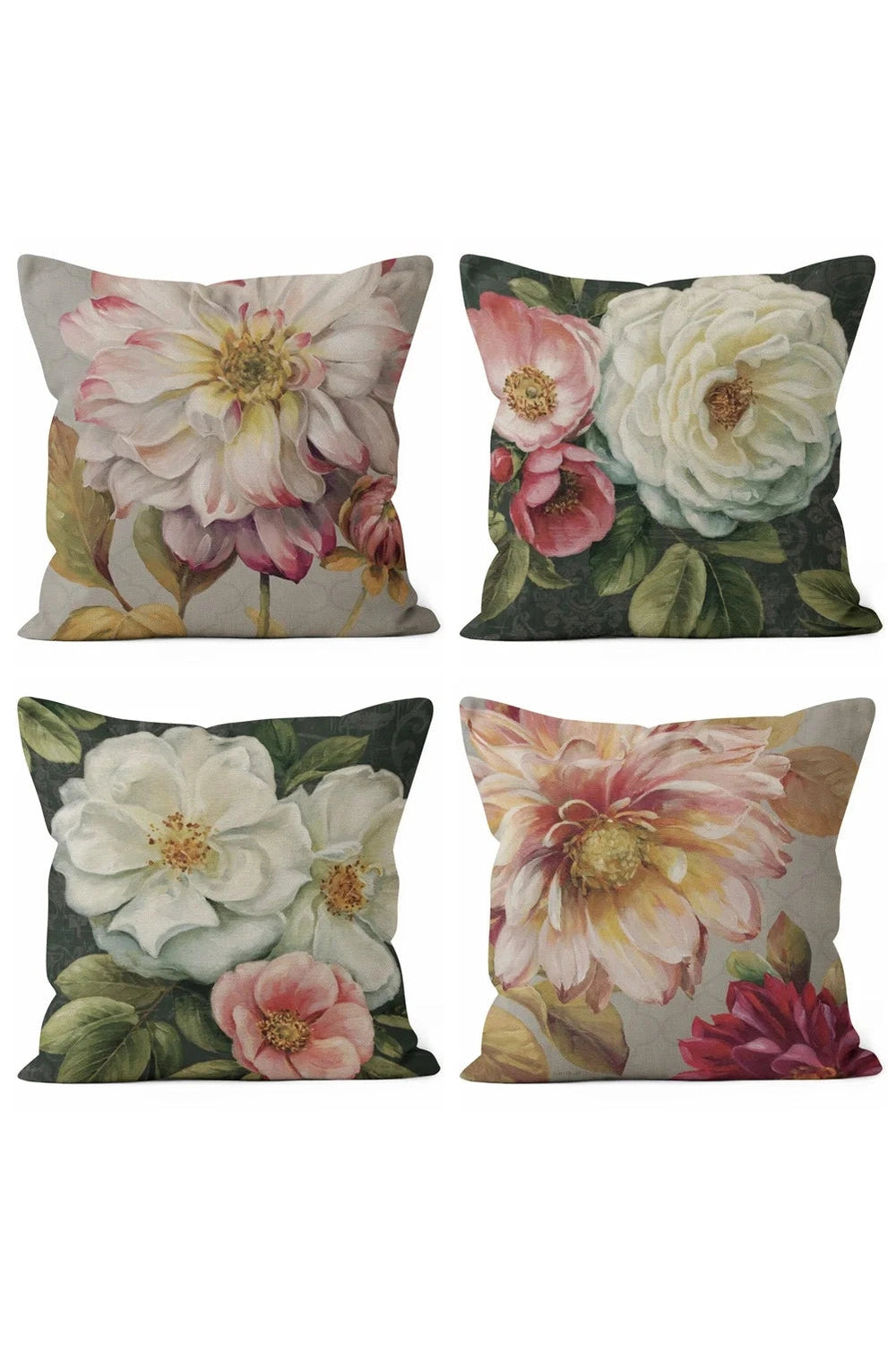 Pink Flower Decor Pillow Case