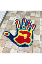 Colorful Palm Shape Plush Rug