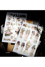 Retro Flower Scrapbooking Stickers