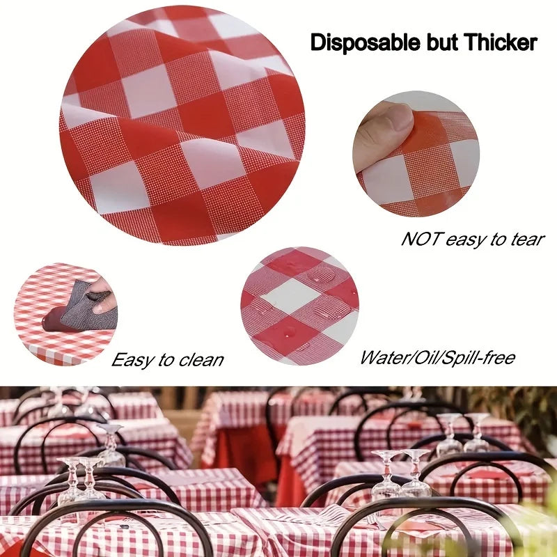 2PCS/4PCS,Plaid Tablecloths for Outdoor Picnic,Birthday Party,Room Decoration,Red and White,Black and White