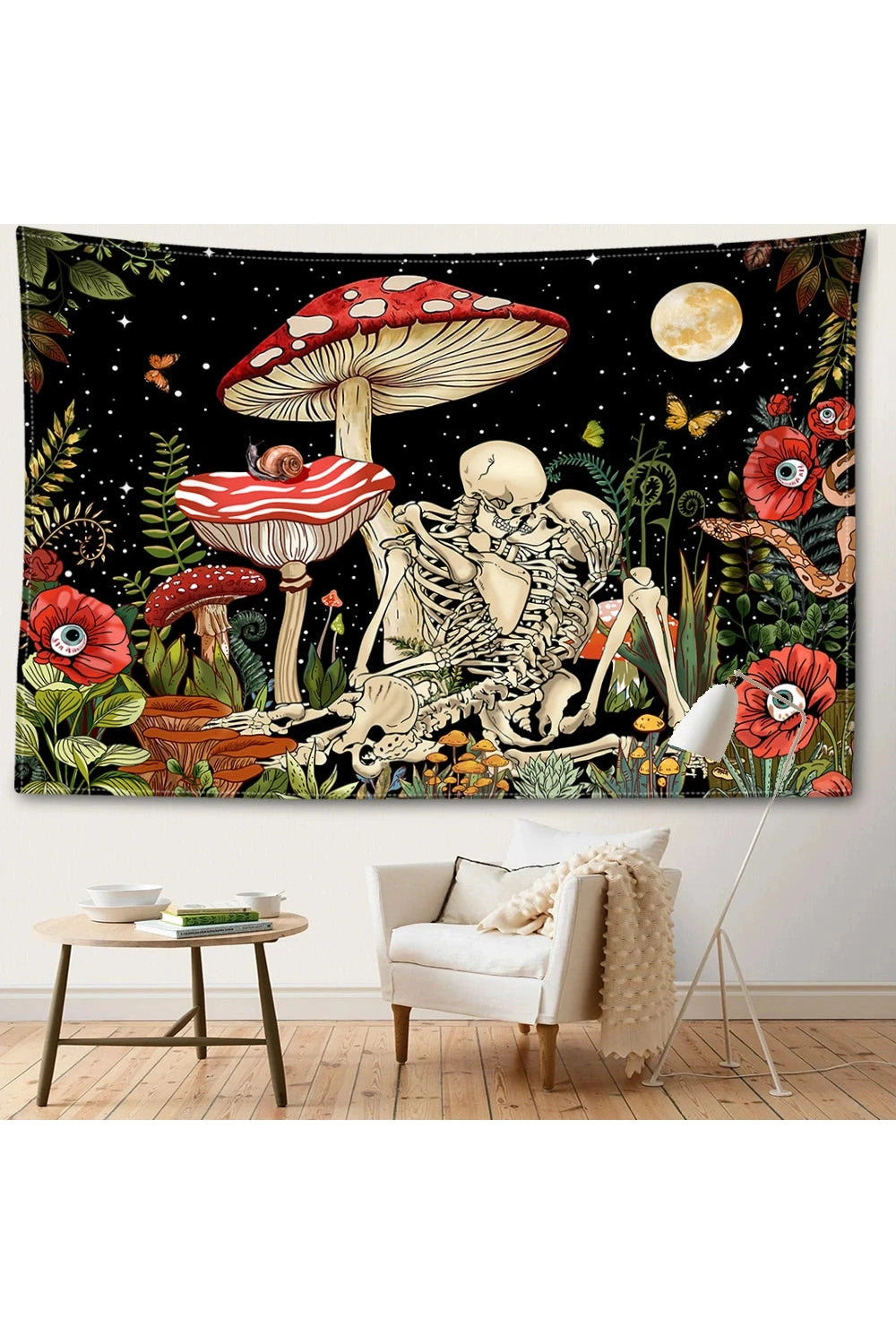 Midnight Forest Skeleton Tapestry