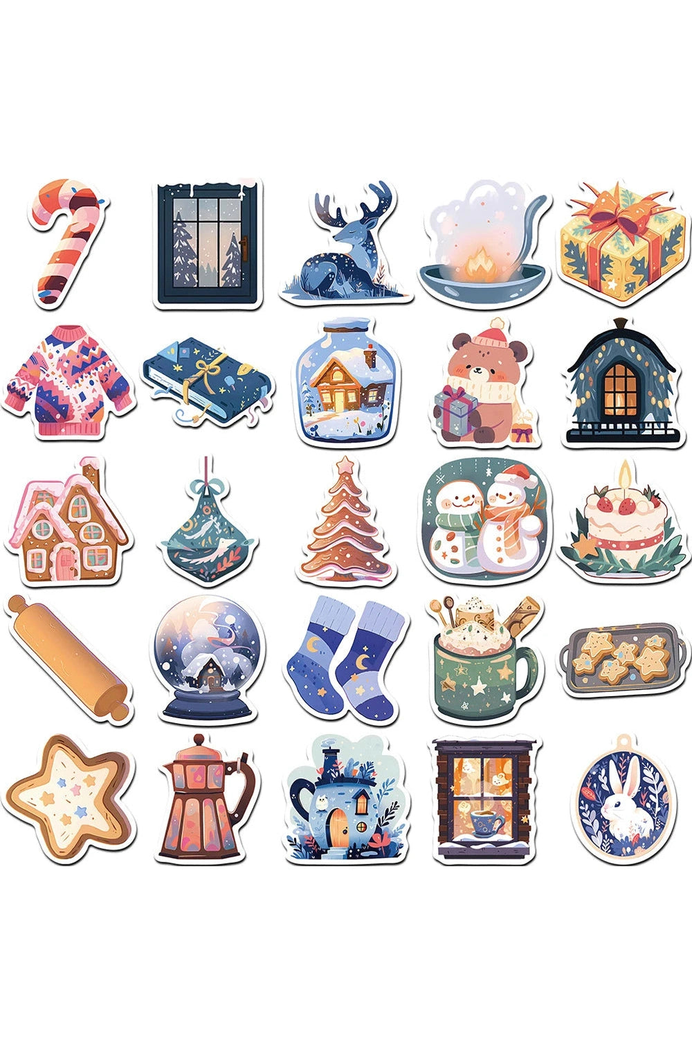 Winter Cartoon Scrapbooking Stickers