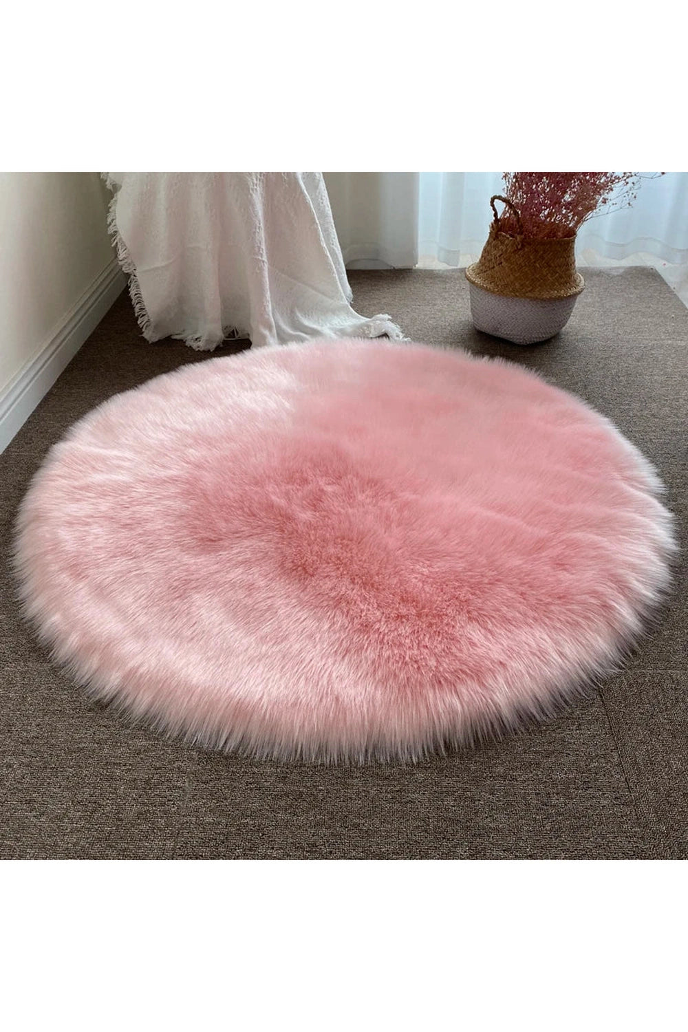 Fluffy Pink Floor Rug