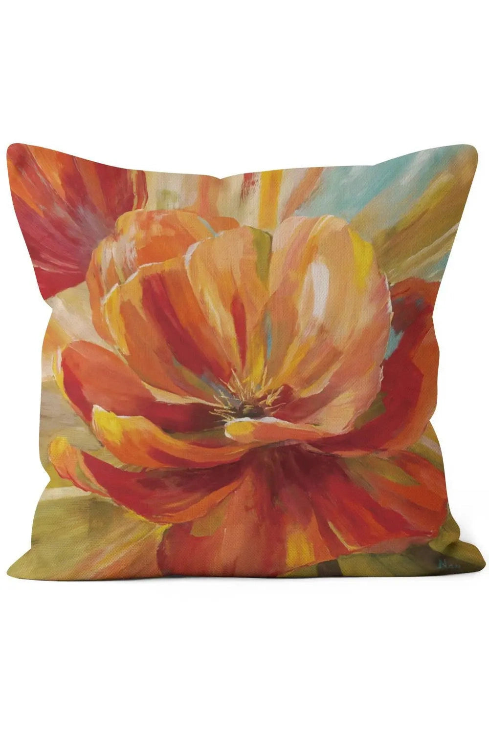 Pink Flower Decor Pillow Case