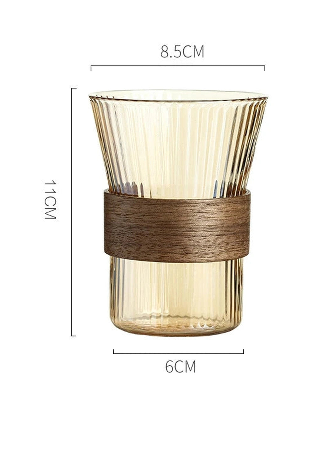 Wooden Handle Glass Mug