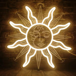 Fall Decor Celestial Sun Face Neon Decor