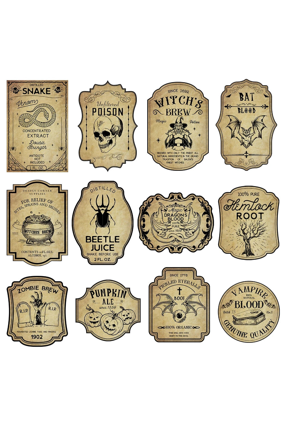 Spooky Halloween Apothecary Labels