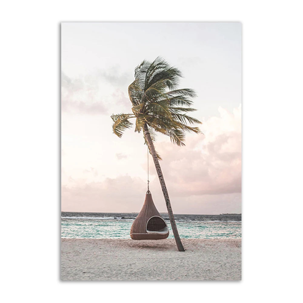 Pink Seascape Canvas Poster