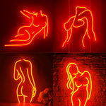 Neon Femme Silhouette Signs