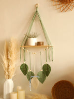 Boho Macramé Leaf Hanging Shelf