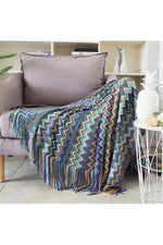 Fall Decor Cozy Chevron Knit Blankets