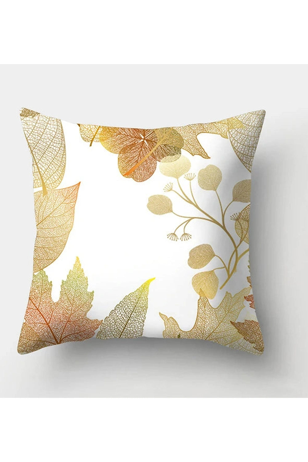 Fall Decor Yellow Leaf Polyester Pillow Case