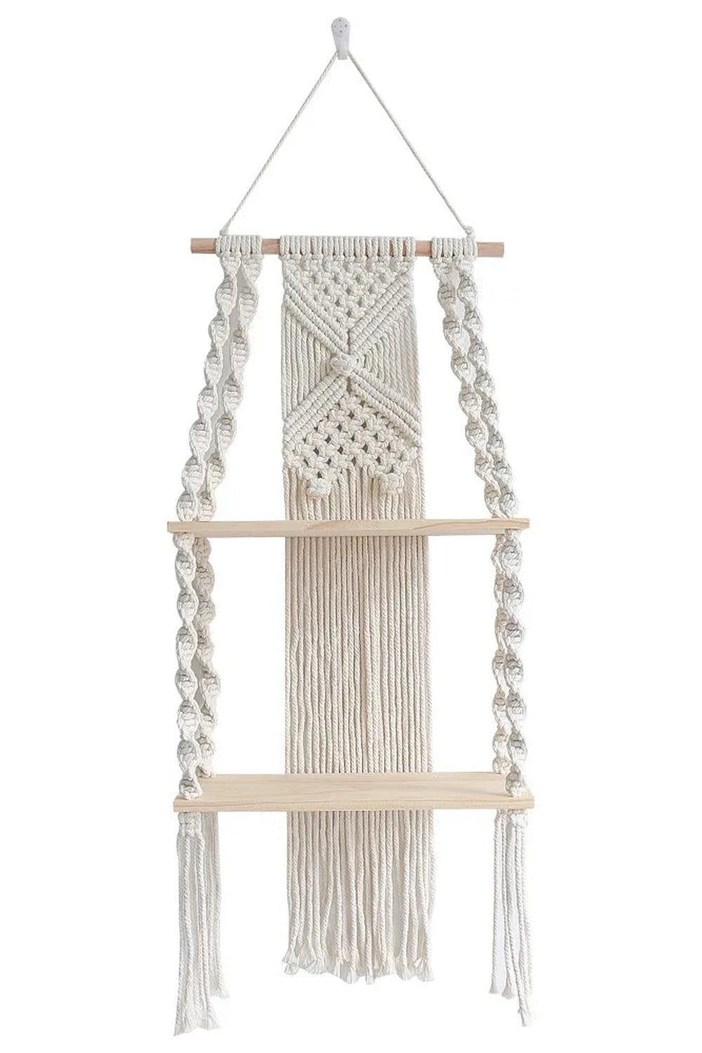 Macrame Wall Hanging Shelf Boho Home Decor Shelves On Wall Wood Decoration for Bedroom Living Room Nursery Christamas Gift