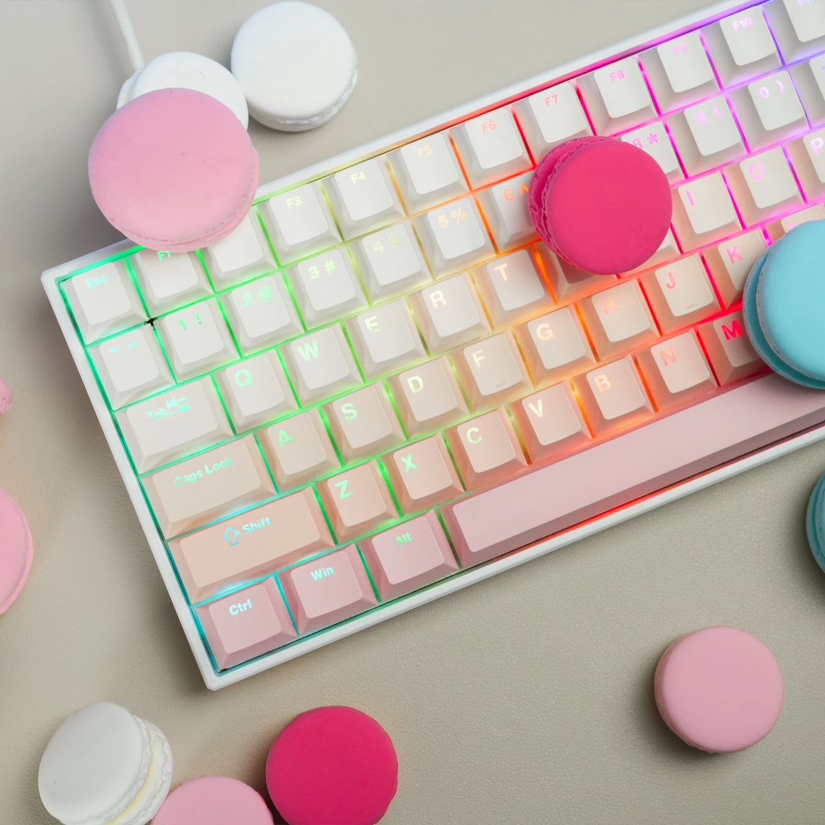 Pink Shine Through Keycaps