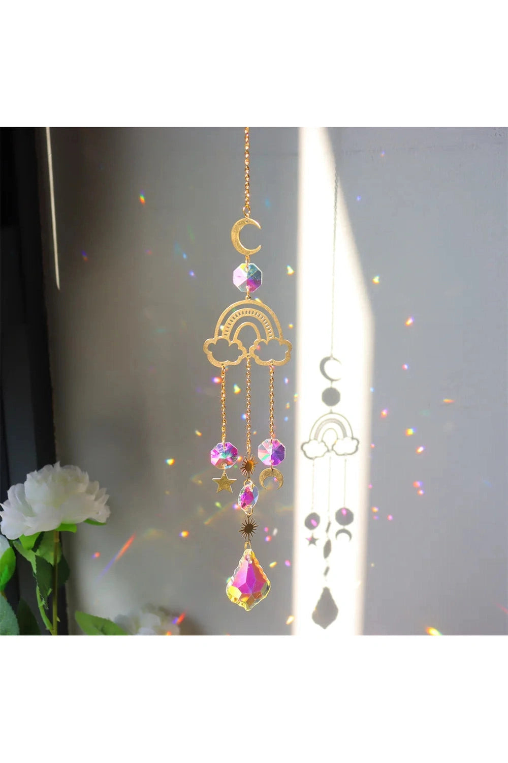 Hexagon Crystal Light Suncatcher