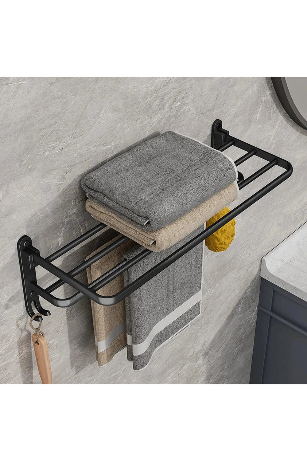 Industrial Style Towel Shelf