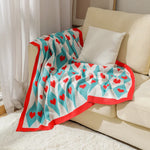 Retro Love Coquette Hearts Knit Blanket