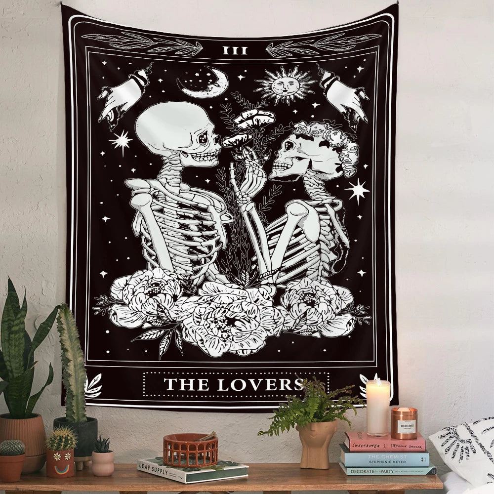 Skull Wedding Tarot Tapestry