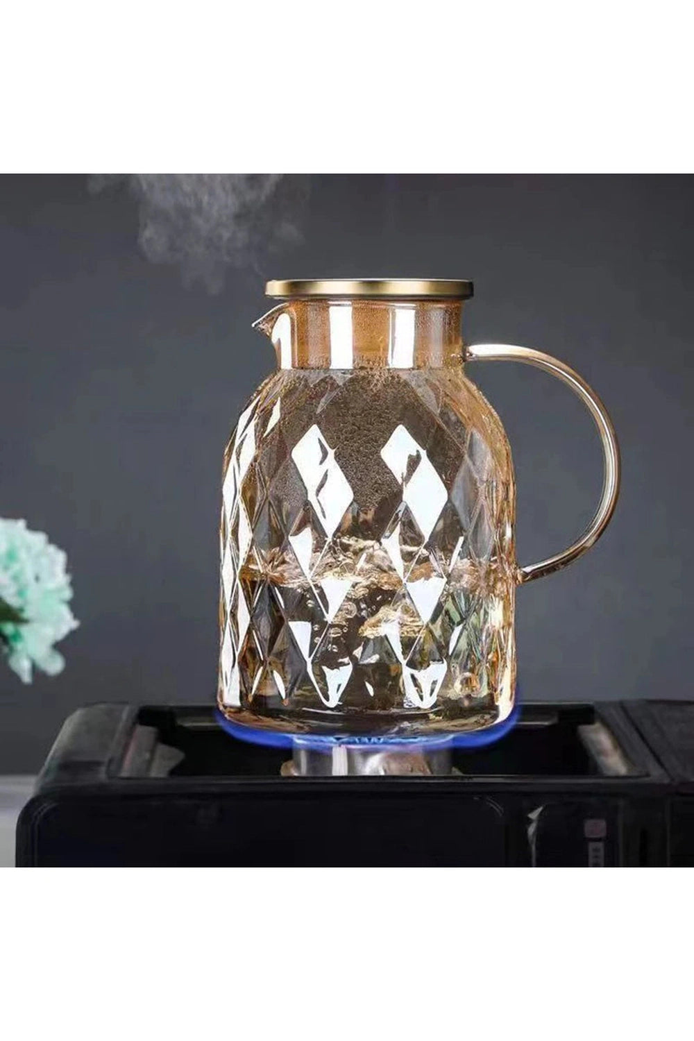 Luxurious Glass Flower Teapot