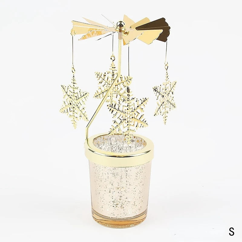 Romantic Rotating Snowflake Candle Holder