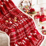 Christmas Nordic Reindeer Sherpa Blanket