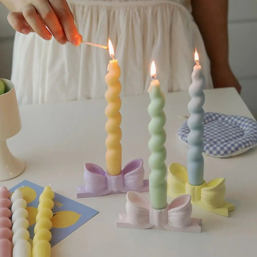 Sweet Bow Pastel Candle Holders