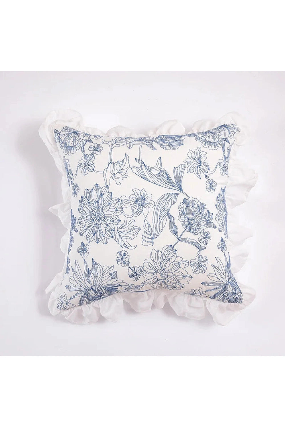 Pleated Lace Embroidered Pillow Case