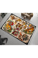 Retro Tiger & Serpent Area Rug